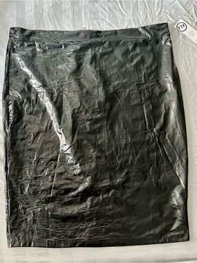Black vinyl pencil skirt by Fashion To Figure
